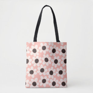 Cute Pink Daisy Flower Pattern Tote Bag