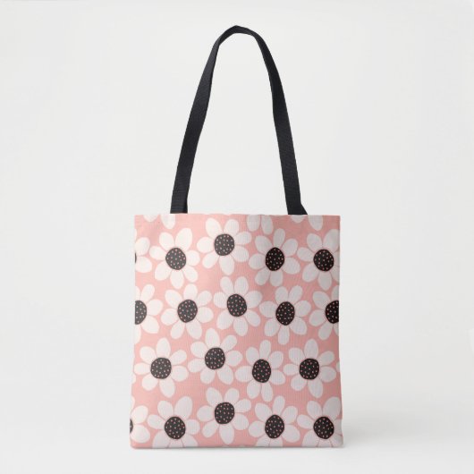 Cute Pink Daisy Flower Pattern Tote Bag (Voorkant)