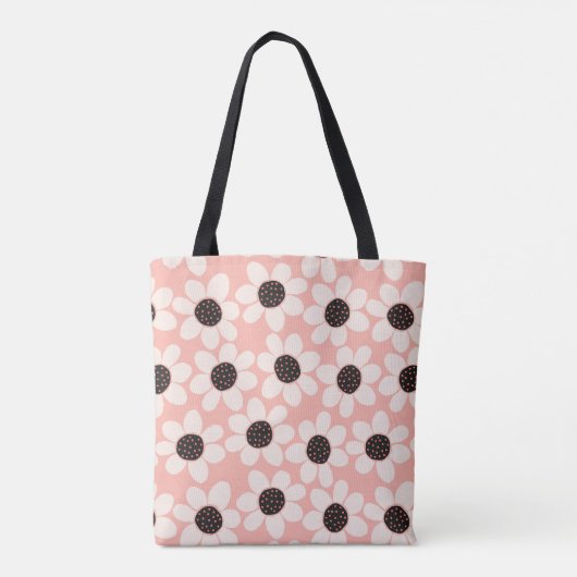 Cute Pink Daisy Flower Pattern Tote Bag (Achterkant)