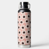 Cute Pink Daisy Flower Pattern Waterfles (Achterkant)
