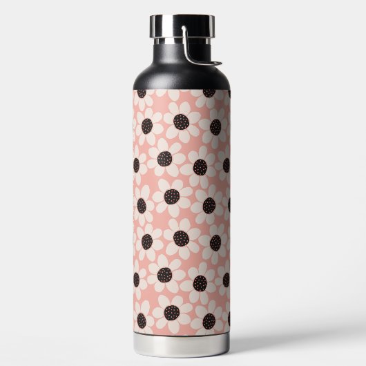 Cute Pink Daisy Flower Pattern Waterfles (Links)
