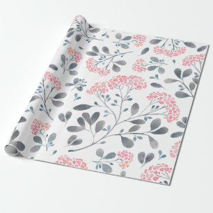 Cute Pink Delicate Flowers Pattern Cadeaupapier