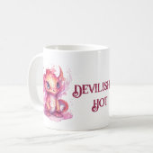 Cute Pink Devil Dragon Koffiemok (Voorkant links)