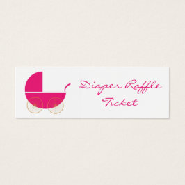 Cute Pink Diaper Raffle Ticket - Skinny Card Mini Visitekaartjes