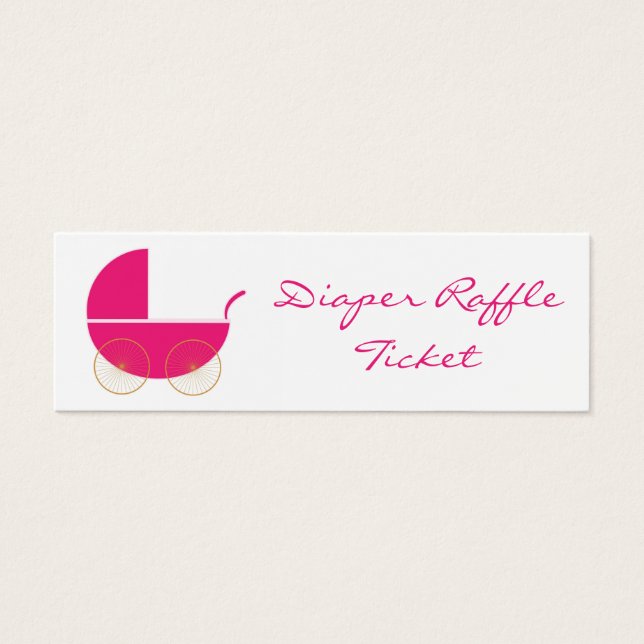 Cute Pink Diaper Raffle Ticket - Skinny Card Mini Visitekaartjes (Voorkant)
