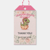 Cute Pink Dino Hatching Soon Cadeaulabel (Voorkant)