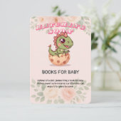 Cute Pink Dino Hatching Soon Informatiekaartje (Staand voorkant)