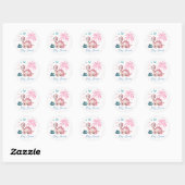 Cute Pink Dinosaur Baby Shower Ronde Sticker (Vel)