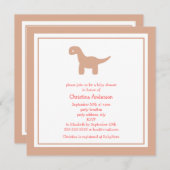 Cute Pink Dinosaur Baby shower Uitnodiging (Voorkant / Achterkant)