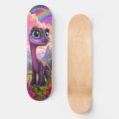 Cute Pink Dinosaur Children Fantasy Art Persoonlijk Skateboard (Voorkant)