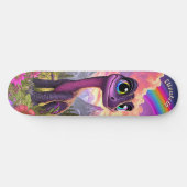 Cute Pink Dinosaur Children Fantasy Art Persoonlijk Skateboard (Horizontaal)
