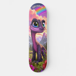 Cute Pink Dinosaur Children Fantasy Art Persoonlijk Skateboard