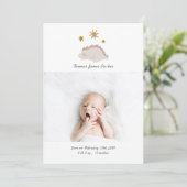 Cute Pink Dinosaur Girl Baby Foto geboorte Aankondiging (Staand voorkant)