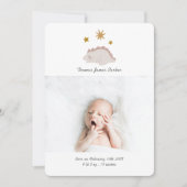 Cute Pink Dinosaur Girl Baby Foto geboorte Aankondiging (Voorkant)