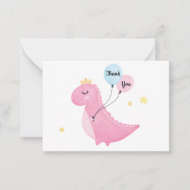 Cute Pink Dinosaur Hartelijk dank Notitiekaartje