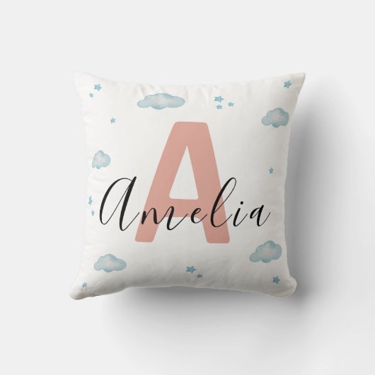 Cute Pink Dinosaur Nursery Throw Pillow Baby Girl Kussen (Achterkant)