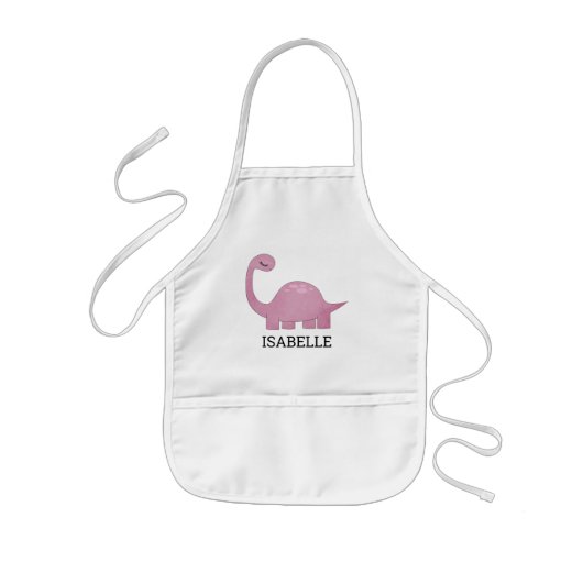 Cute Pink Dinosaur Personalized Kinder Schort (Voorkant)