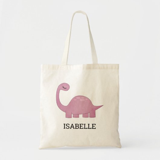 Cute Pink Dinosaur Persoonlijk Tote Bag (Voorkant)