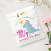 Cute Pink Dinosaurs Kawaii Girl Birthday Dank je Bedankzakje (Gezegeld)