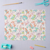 Cute Pink Dinosaurs Whimsical Patroon Tissuepapier (Craft)
