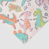 Cute Pink Dinosaurs Whimsical Patroon Tissuepapier (Detail)