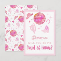 Cute Pink Disco Cowgirl Rodeo wordt mijn dienstmei