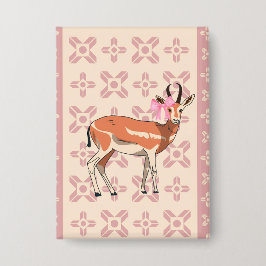 Cute Pink Doe-patterned Christmas Button