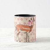 Cute Pink Doe-patterned Christmas Mok (Midden)