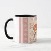 Cute Pink Doe-patterned Christmas Mok (Links)