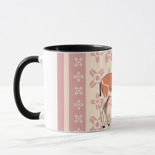 Cute Pink Doe-patterned Christmas Mok (Links)