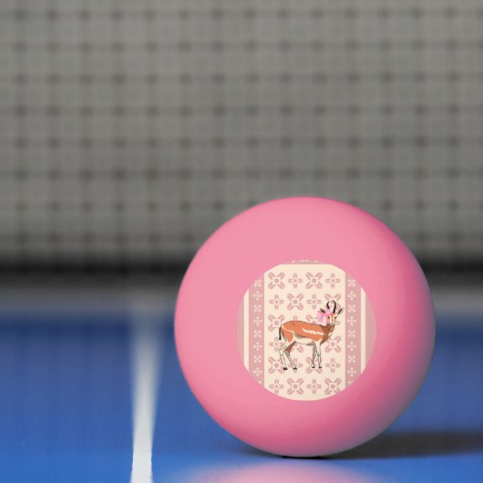 Cute Pink Doe-patterned Christmas Pingpongbal (Net)
