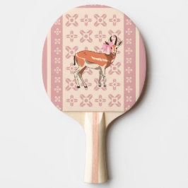 Cute Pink Doe-patterned Christmas Tafeltennisbatje