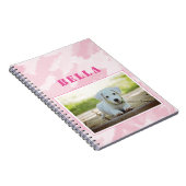 Cute Pink Dog Foto en naam Notitieboek (Rechterzijde)