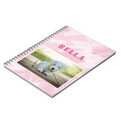 Cute Pink Dog Foto en naam Notitieboek (Linkerzijde)