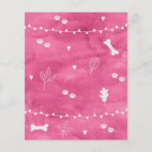 Cute Pink Dog Walker Flyer met Swirls en banner (Achterkant)