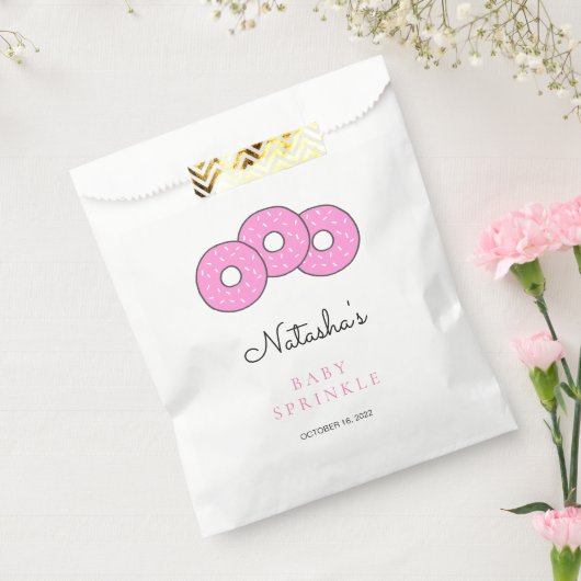 Cute Pink Donut Baby shower Sprinkle Bedankzakje (Gezegeld)