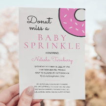 Cute Pink Donut Baby Sprinkle Girl Baby shower