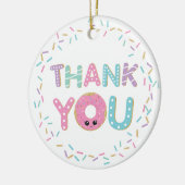 Cute Pink Donut Doughnuts Sprinkles Dank je wel Keramisch Ornament (Links)