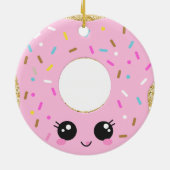 Cute Pink Donut Doughnuts Sprinkles Dank je wel Keramisch Ornament (Achterkant)