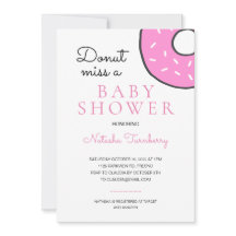 Cute Pink Donut Miss A Baby shower