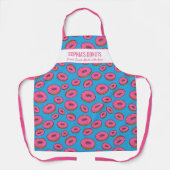 Cute Pink Donut Pattern, Sprinkles en Custom Name Schort (Voorkant)