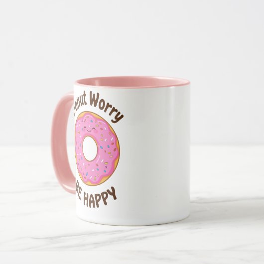 Cute Pink Donut with Sprinkles Mok (Voorkant links)