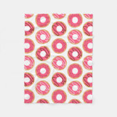 Cute Pink Donuts Pattern Fleece Deken (Voorkant)