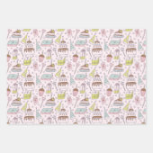 Cute Pink Doodle Hand Drawn Birthday Inpakpapier Vel (Voorkant 2)