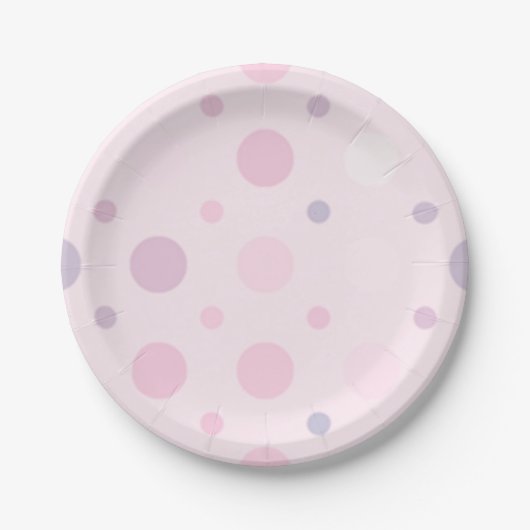 Cute Pink Dot Pattern Papieren Bordje (Voorkant)