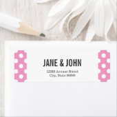 Cute Pink Dots Pattern Etiket (Insitu)