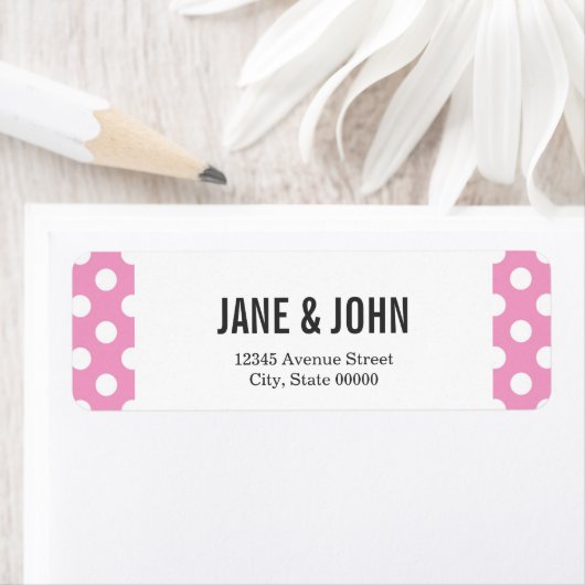 Cute Pink Dots Pattern Etiket (Insitu)