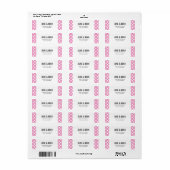 Cute Pink Dots Pattern Etiket (Full Sheet)