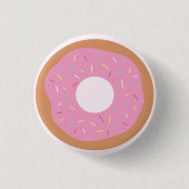 Cute Pink Doughnut met Sprinkles Button (Voorkant)