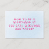 Cute Pink Dragon Baby Registry Visitekaartje (Achterkant)